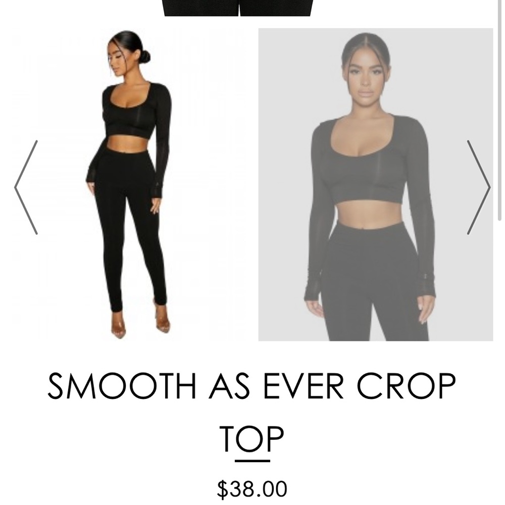 Naked Wardrobe Long Sleeve Black Crop Top